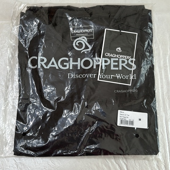 Craghoppers NEVIO Long Sleeve Top - Black Pepper Stripe - Picture 12 of 15